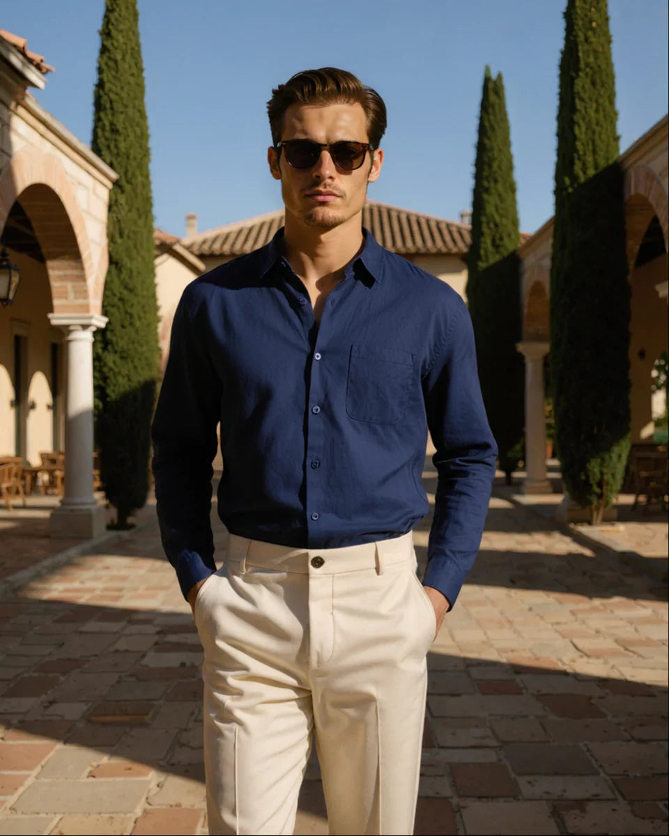 Rowell Classic Linen Shirt Long-sleeve