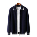 Refined Contrast Polo Cardigan