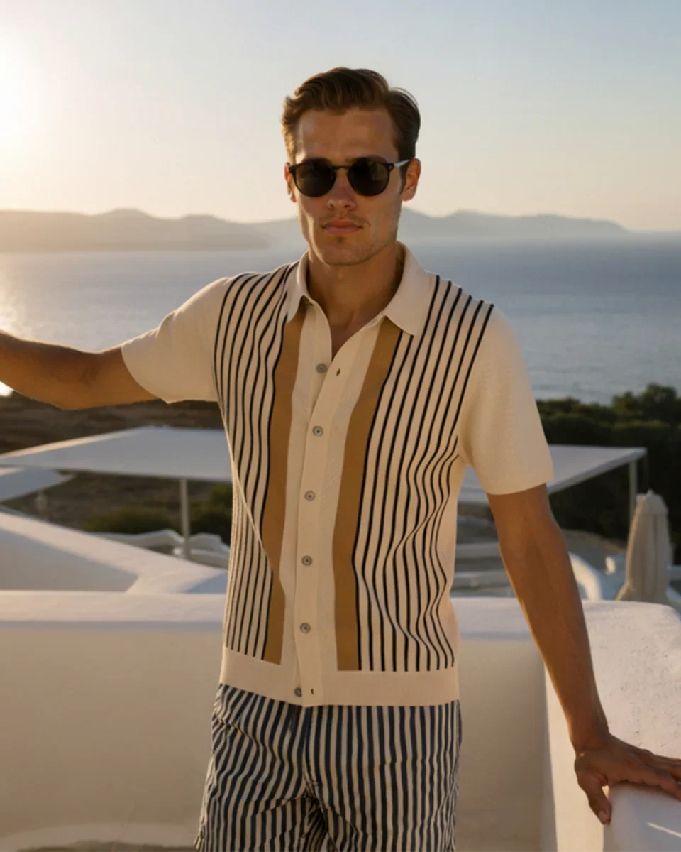 Monte Carlo Stripe Knit Polo